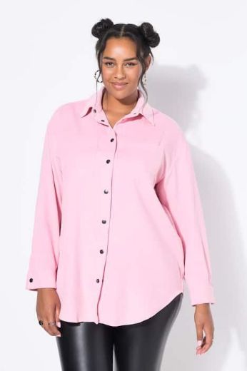 Plus size veliki brojevi Košulja od samta dugih rukava šireg kroja za punije