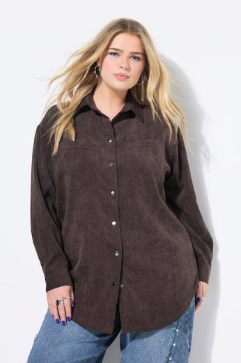 Plus size veliki brojevi Košulja od samta dugih rukava šireg kroja za punije