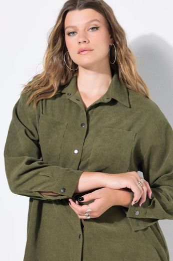 Plus size veliki brojevi Košulja od samta dugih rukava šireg kroja za punije