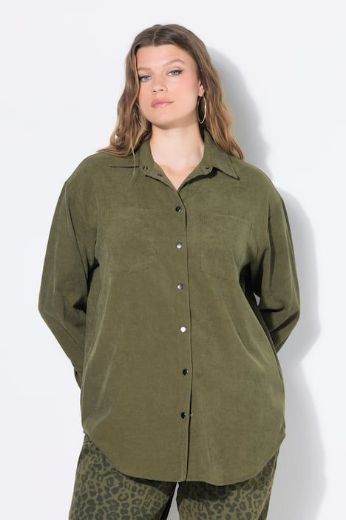 Plus size veliki brojevi Košulja od samta dugih rukava šireg kroja za punije