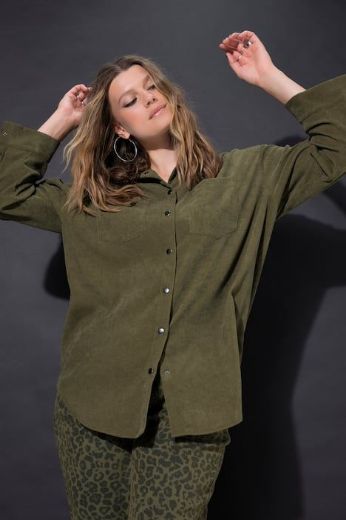 Plus size veliki brojevi Košulja od samta dugih rukava šireg kroja za punije