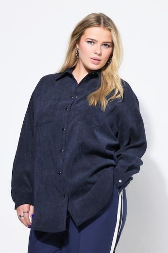 Plus size veliki brojevi Košulja od samta dugih rukava šireg kroja za punije