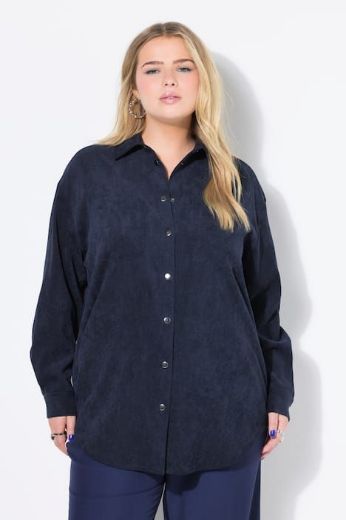 Plus size veliki brojevi Košulja od samta dugih rukava šireg kroja za punije