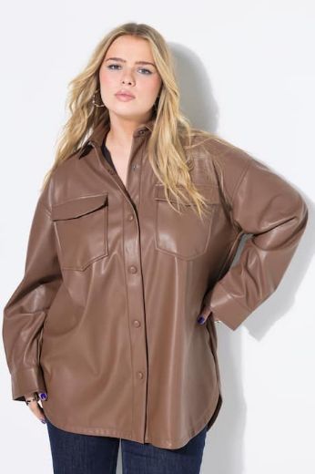 Plus size veliki brojevi Košulja dugih rukava imitacija kože za punije