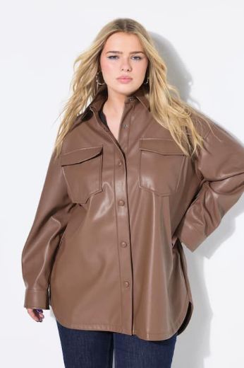 Plus size veliki brojevi Košulja dugih rukava imitacija kože za punije