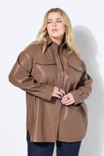 Plus size veliki brojevi Košulja dugih rukava imitacija kože za punije