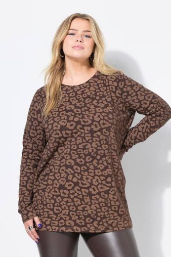 Plus size veliki brojevi Majica dugih rukava s leopard printom za punije