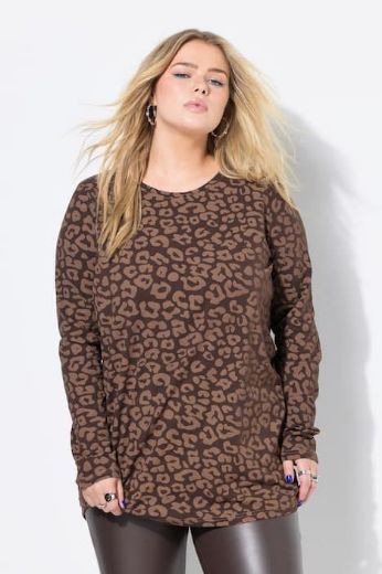 Plus size veliki brojevi Majica dugih rukava s leopard printom za punije