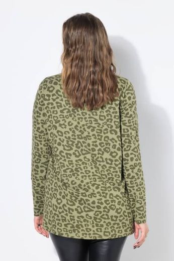 Plus size veliki brojevi Majica dugih rukava s leopard printom za punije