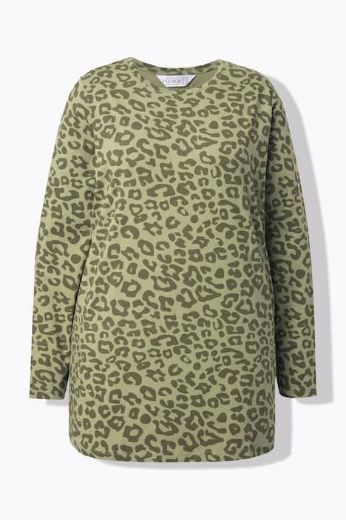 Plus size veliki brojevi Majica dugih rukava s leopard printom za punije