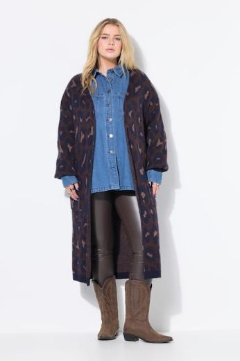 Plus size veliki brojevi Kardigan pleteni duži kroj za punije