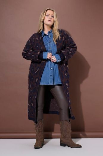 Plus size veliki brojevi Kardigan pleteni duži kroj za punije