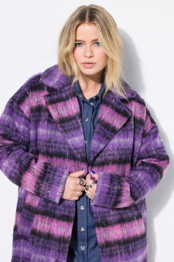 Plus size veliki brojevi Kaput karirani za punije