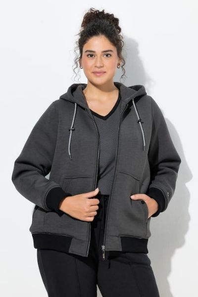 Veliki brojevi Majica sportska dugih rukava s patentnim zatvaračem i kapuljačom moda za punije