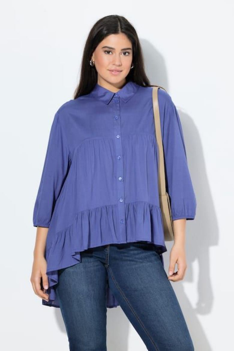 Plus size veliki brojevi Bluza 3/4 rukav na volane za punije
