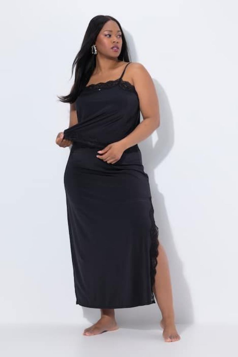 Plus size veliki brojevi Majica i suknja s dodatkom čipke za spavanje za punije