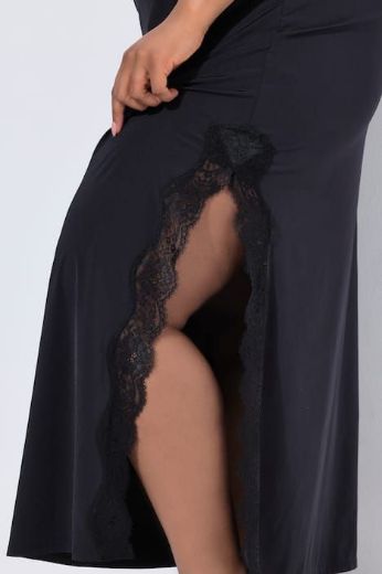 Plus size veliki brojevi Majica i suknja s dodatkom čipke za spavanje za punije