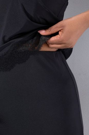 Plus size veliki brojevi Majica i suknja s dodatkom čipke za spavanje za punije