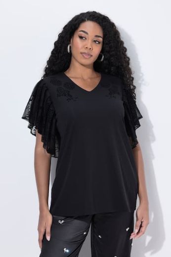 Plus size veliki brojevi Majica kratkih rukava V ovratnika za punije