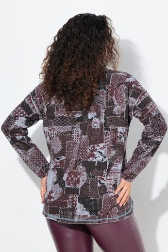Plus size veliki brojevi Majica dugih rukava V ovratnika za punije