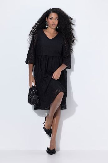 Plus size veliki brojevi Haljina elegantna 3/4 rukava A kroja za punije