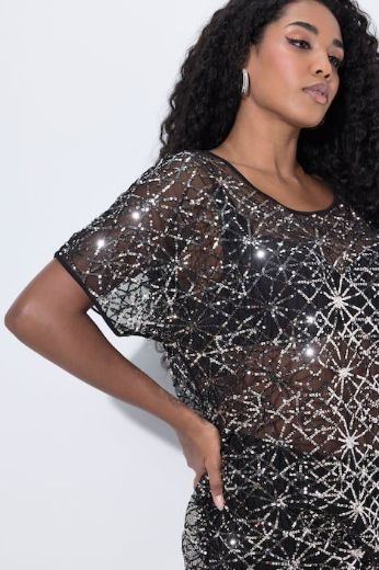 Plus size veliki brojevi Bluza svečana kratkih rukava za punije