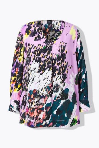 Plus size veliki brojevi Bluza dugih rukava V ovratnika za punije