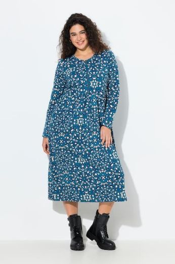 Plus size veliki brojevi Haljina dugih rukava A kroja za punije