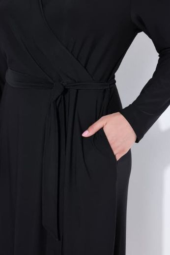 Plus size veliki brojevi Haljina elegantna midi dugih rukava za punije