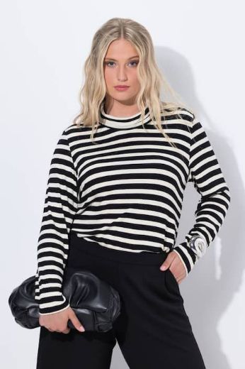 Plus size veliki brojevi Majica dugih rukava na pruge za punije