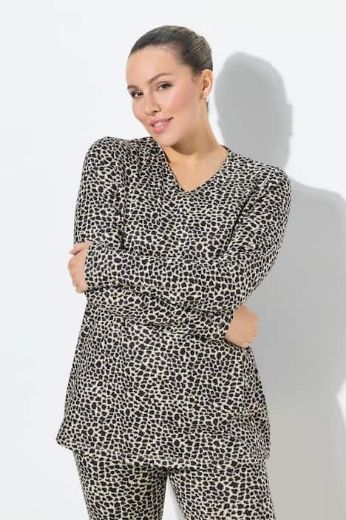 Plus size veliki brojevi Majica dugih rukava V ovratnika za punije