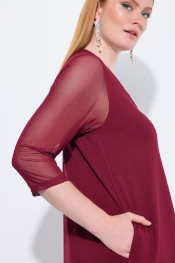 Plus size veliki brojevi Haljina elegantna 3/4 rukava V ovratnika za punije