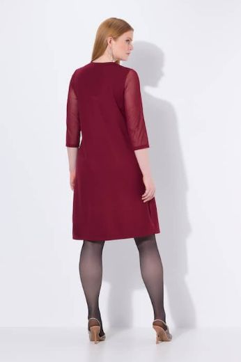 Plus size veliki brojevi Haljina elegantna 3/4 rukava V ovratnika za punije