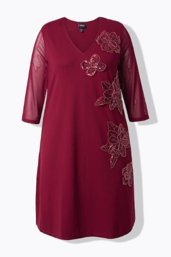 Plus size veliki brojevi Haljina elegantna 3/4 rukava V ovratnika za punije