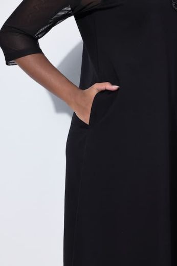 Plus size veliki brojevi Haljina elegantna 3/4 rukava V ovratnika za punije