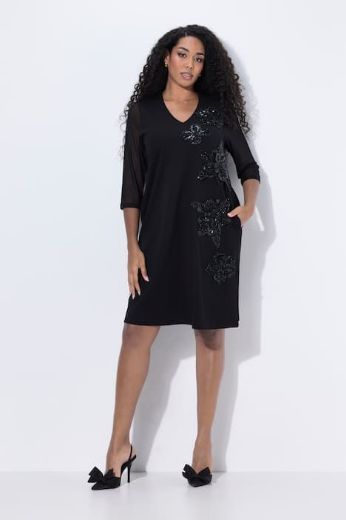 Plus size veliki brojevi Haljina elegantna 3/4 rukava V ovratnika za punije