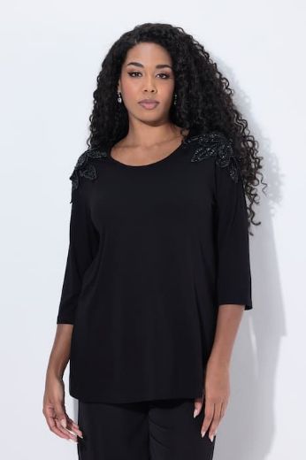 Plus size veliki brojevi Majica 3/4 rukava s ukrasnim detaljima A kroja za punije