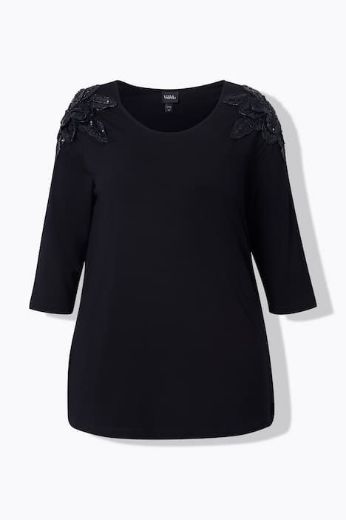 Plus size veliki brojevi Majica 3/4 rukava s ukrasnim detaljima A kroja za punije
