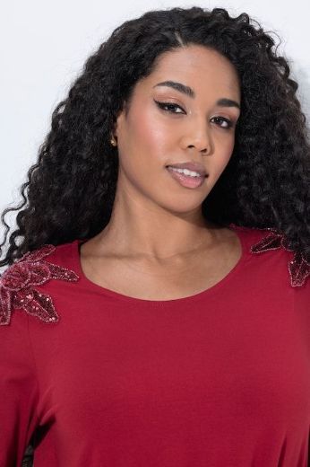 Plus size veliki brojevi Majica 3/4 rukava s ukrasnim detaljima A kroja za punije
