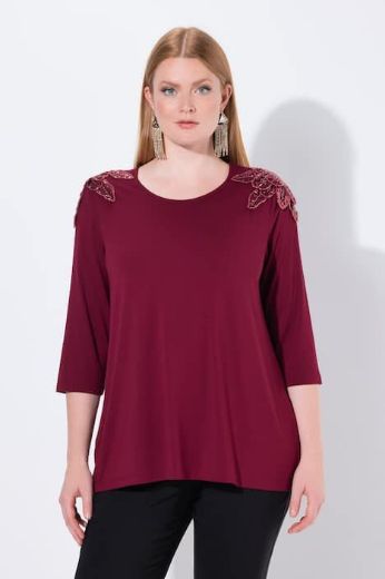 Plus size veliki brojevi Majica 3/4 rukava s ukrasnim detaljima A kroja za punije