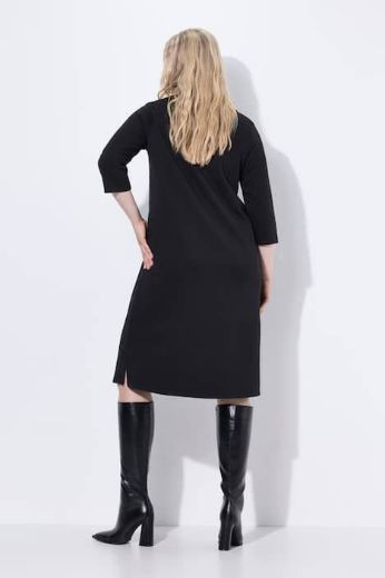 Plus size veliki brojevi Haljina 3/4 rukava V ovratnika za punije