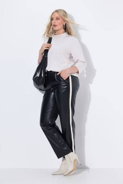 Veliki brojevi Hlače imitacija kože elastičnog struka moda za punije