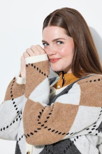 Plus size veliki brojevi Kardigan pleteni na kopčanje za punije