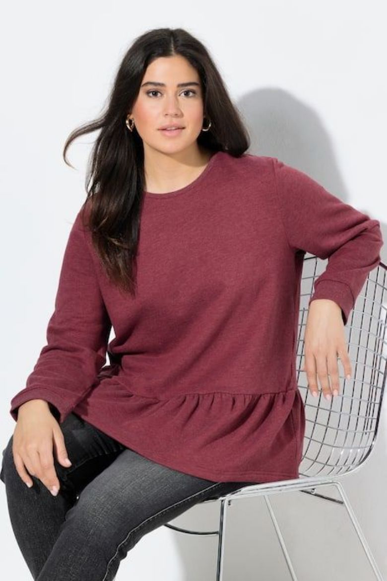 Plus size veliki brojevi Majica dugih rukava na volane za punije