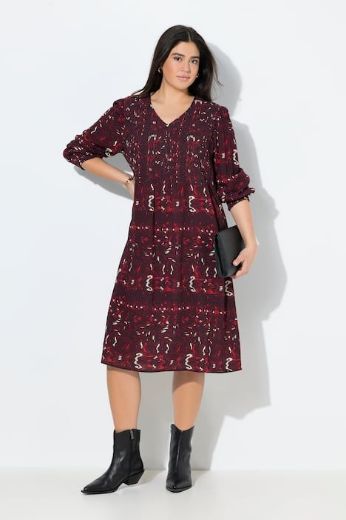 Plus size veliki brojevi Haljina dugih rukava A kroja za punije