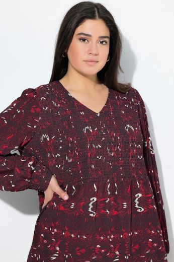 Plus size veliki brojevi Haljina dugih rukava A kroja za punije