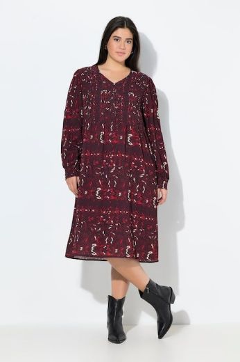 Plus size veliki brojevi Haljina dugih rukava A kroja za punije