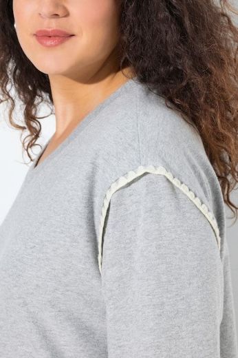 Plus size veliki brojevi Majica dugih rukava V ovratnika za punije