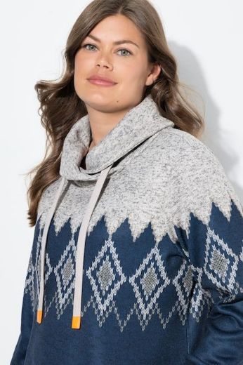 Plus size veliki brojevi Haljina dugih  rukava povišenog ovratnika za punije