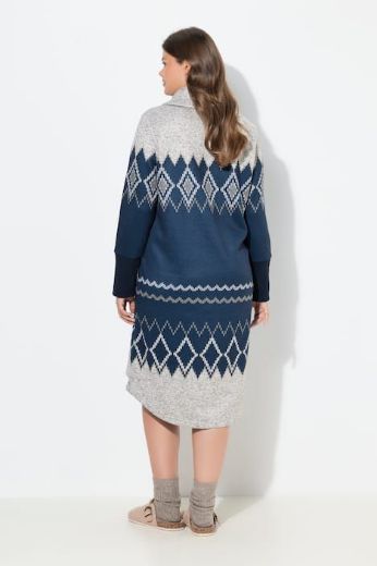 Plus size veliki brojevi Haljina dugih  rukava povišenog ovratnika za punije